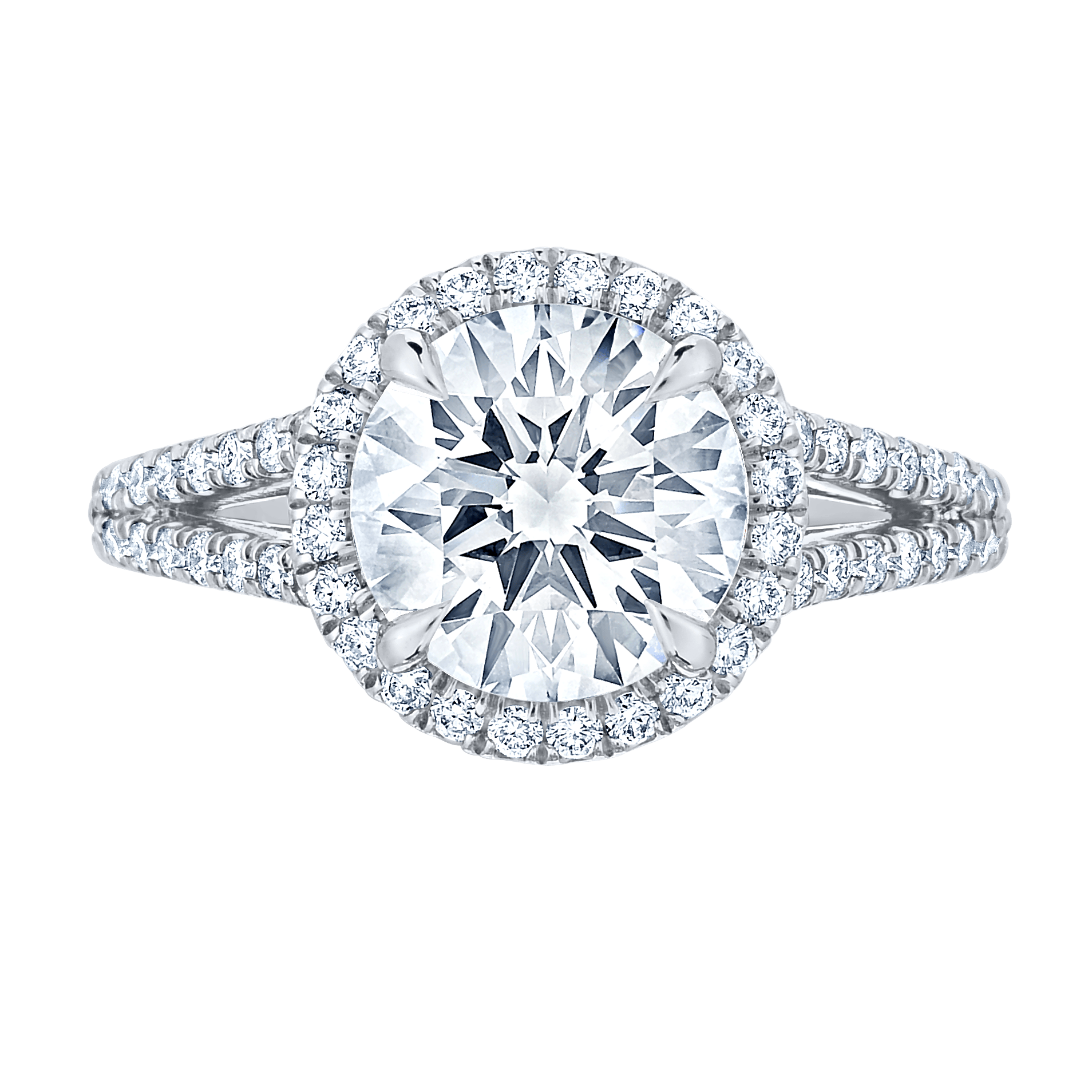 Hidden Halo Split Shank Diamond Ring | 1.90 Ct F VVS2 GIA –  Kingofjewelry.com