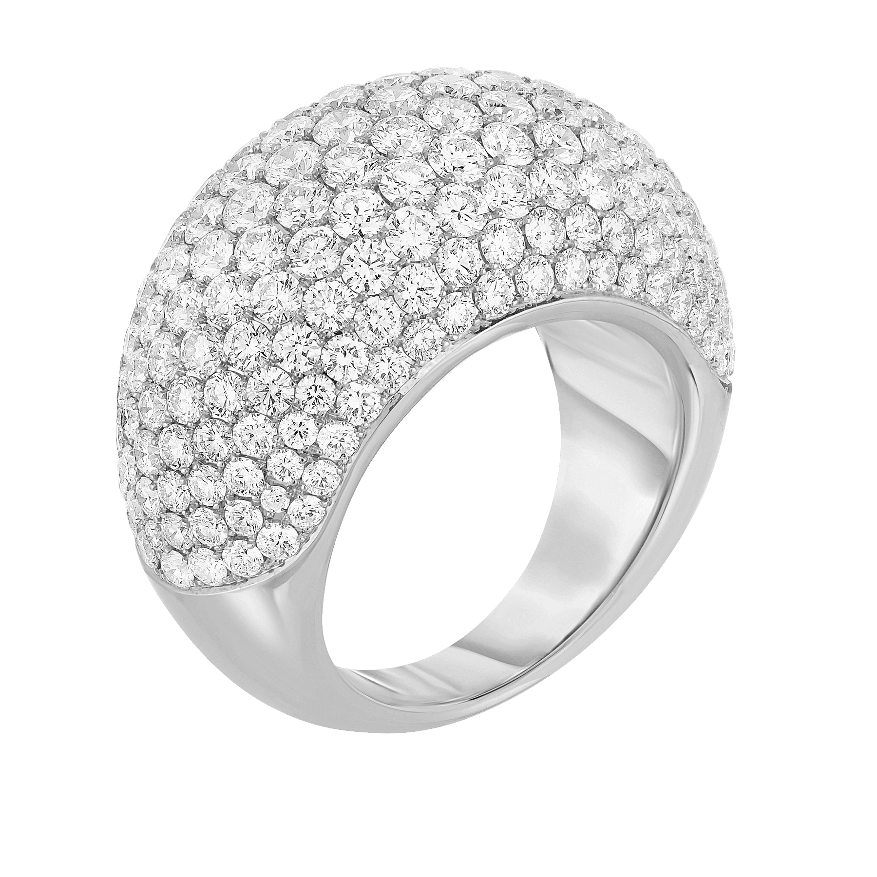 18K White Gold Pave Diamond Stretch Ring – Long's Jewelers