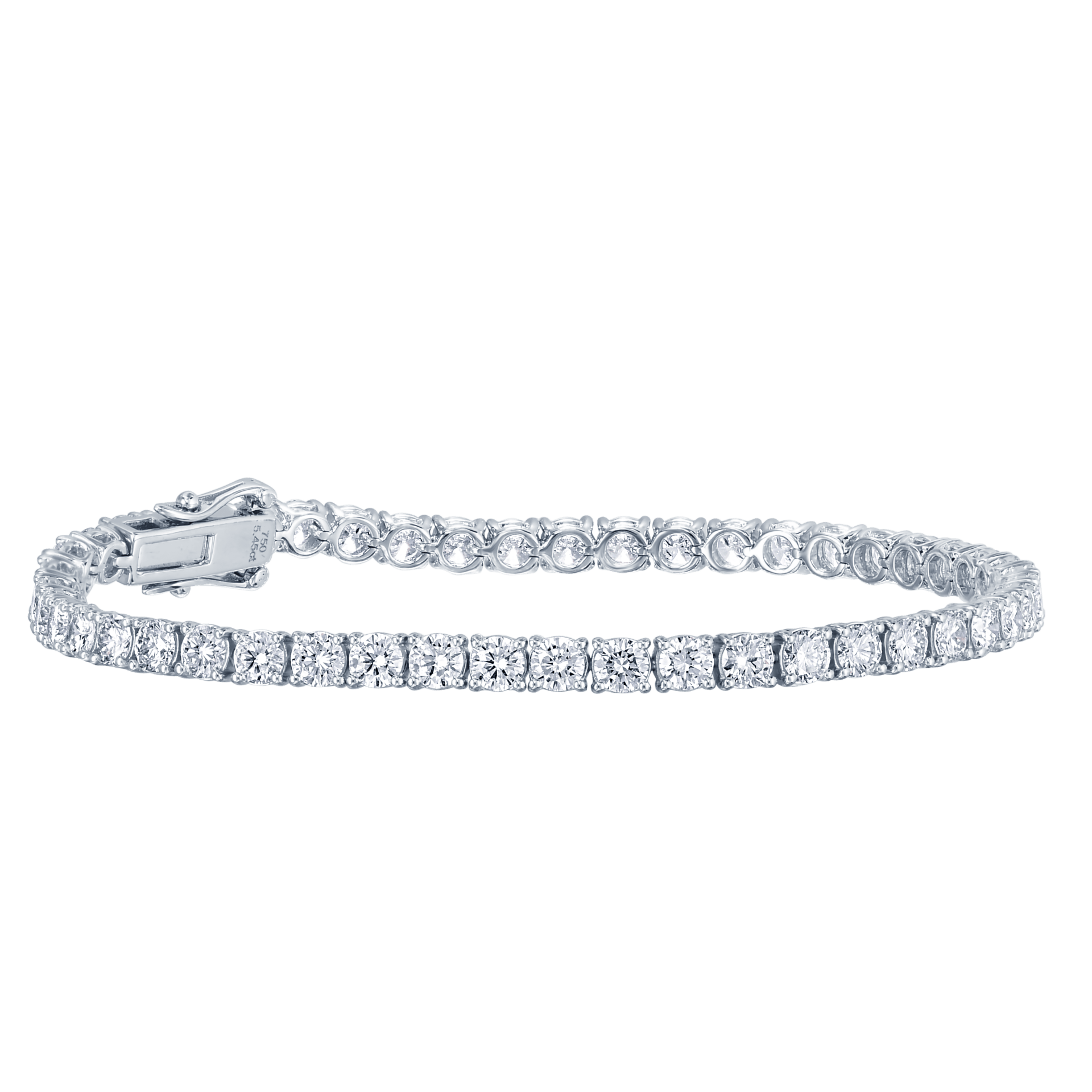 4 Carat Round Natural Diamond 2.7mm 3-Prong Tennis Bracelet in 18K – ASSAY