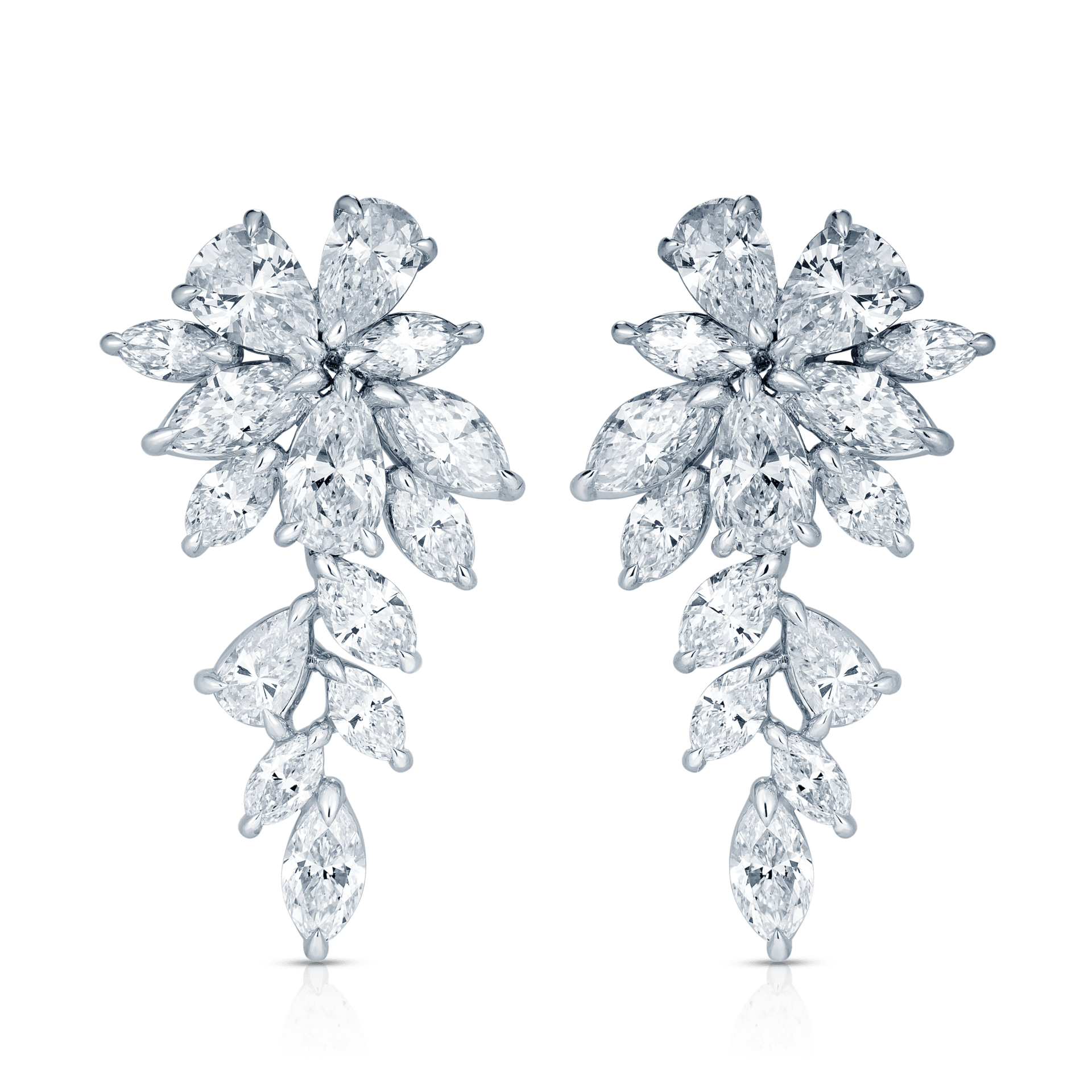 Haute Vault - Haute New Arrival: 18K White Gold Pear Shaped Cluster Emerald  & Diamond Earrings. Rent it: http://bit.ly/1WXYOwM | Facebook