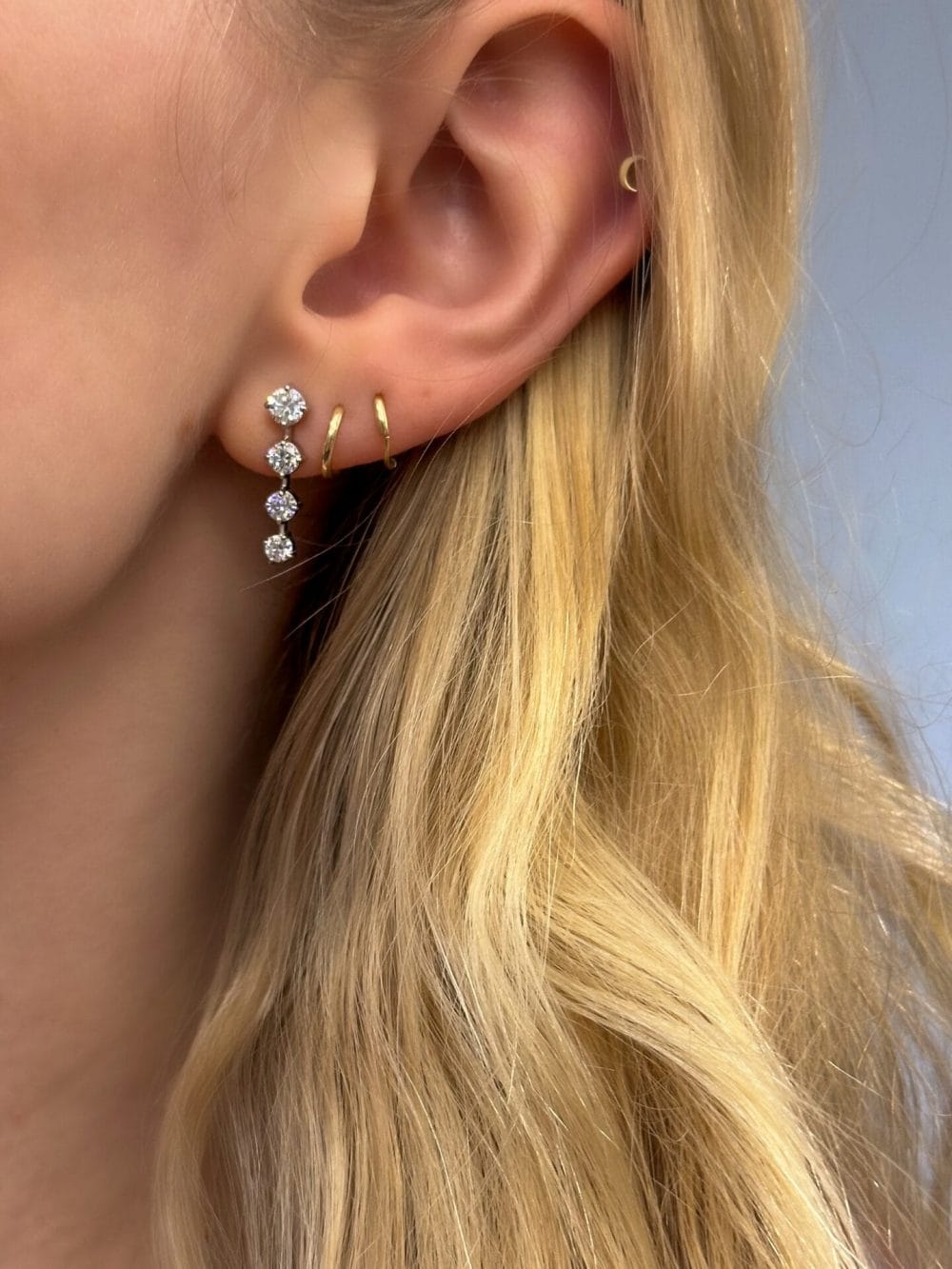Four stone diamond drop Verstolo Earrings