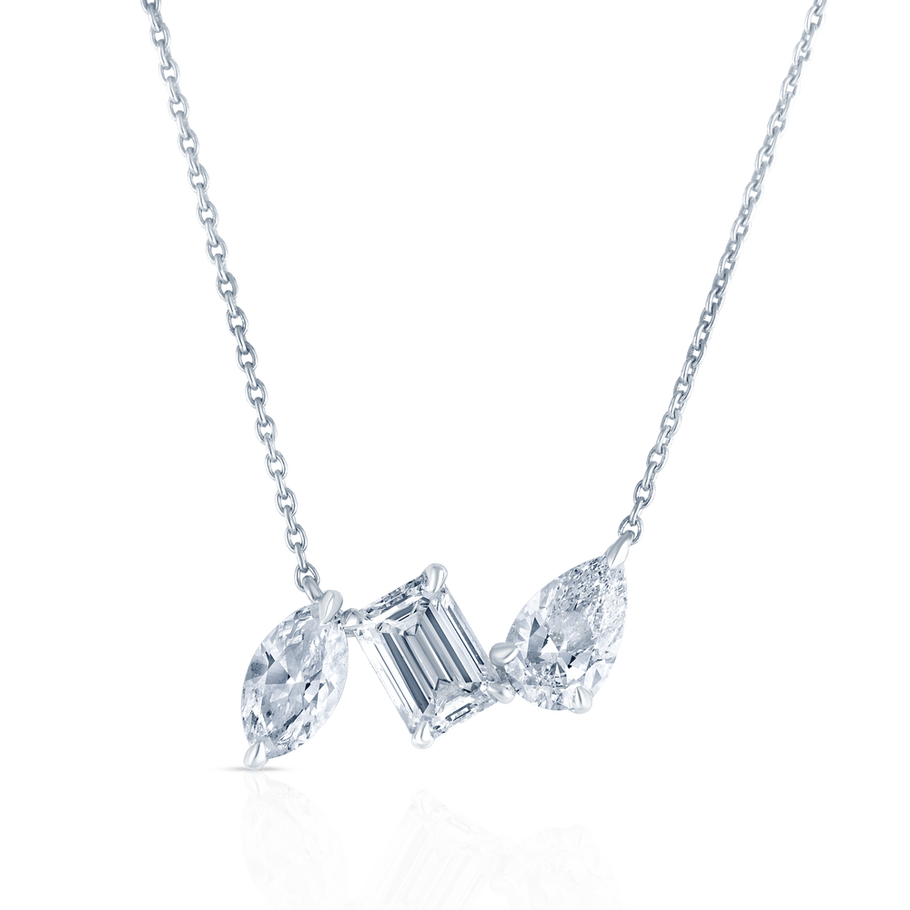 Three Stone Pendant Necklace