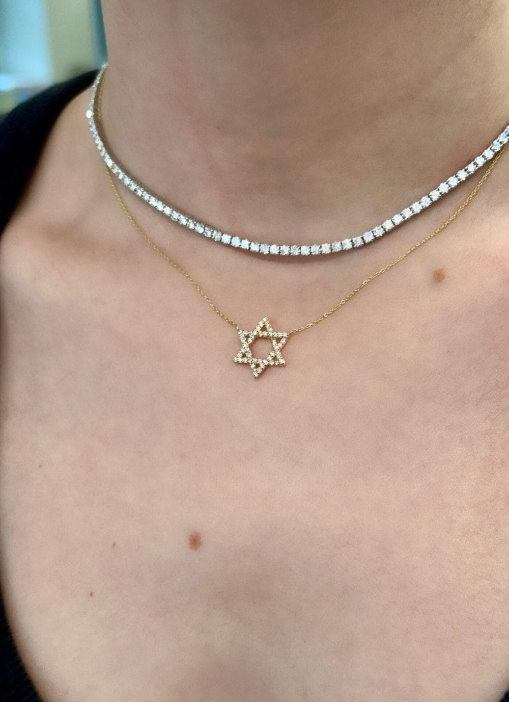 Jewish Star with Tennis necklace
